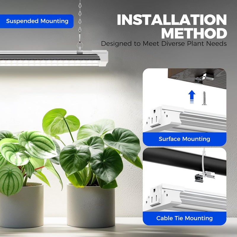 Barrina TX72 4FT Grow Light for Indoor Plants, 72W (500W Equivalent), High PPFD, 5000K Daylight Full Spectrum, Grow Lights for Seed Starting, Vegetable, Greenhouse with On/Off Switch, Linkable, 1 Pack - Image 5